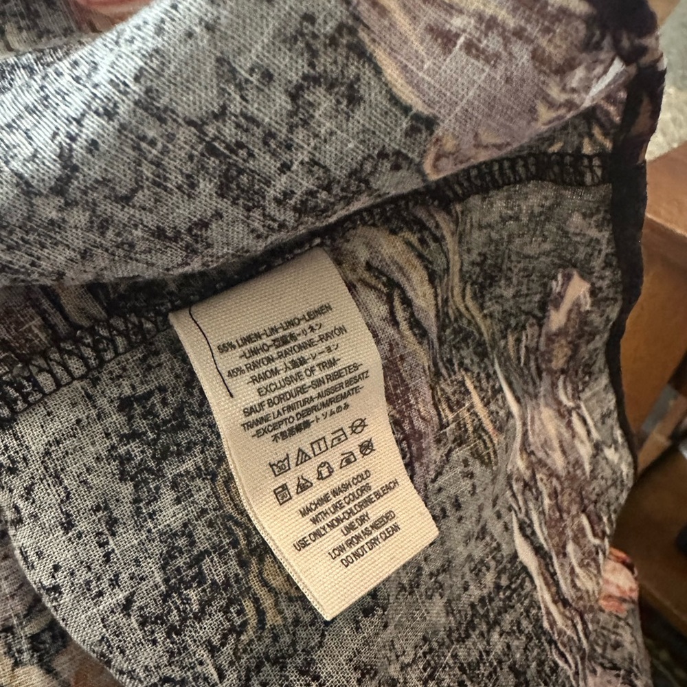 Free People Black Flamingo Paradise linen blend midi dress NWT size 12 - Picture 11 of 15